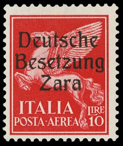 1943 Occupazione Tedesca di Zara Imperiale sopr (1943) Asta 11a