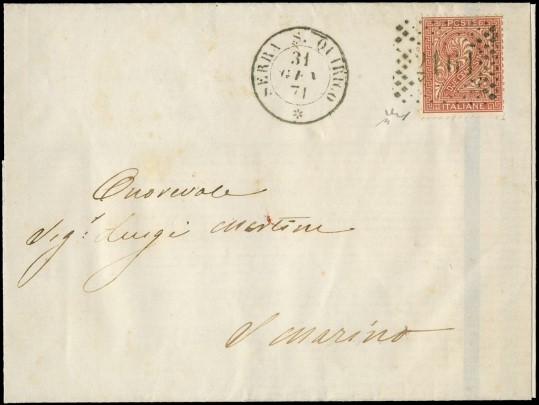 SAN MARINO 1871 - DLR, 2c ross... (1871) - Asta 8° Asta Pubblica ...