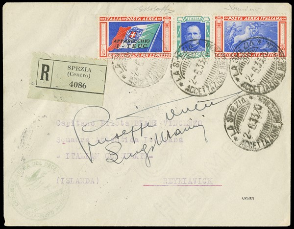 1933 Crociera Nord Atlantica, Trittico 5,25L+19, (1933) Asta 9