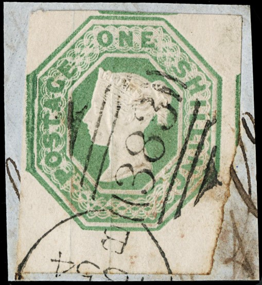 1847 - Great Britain: 1S green lower sheet margin.  (1847)  - Auction 12th Philatelic  [..]