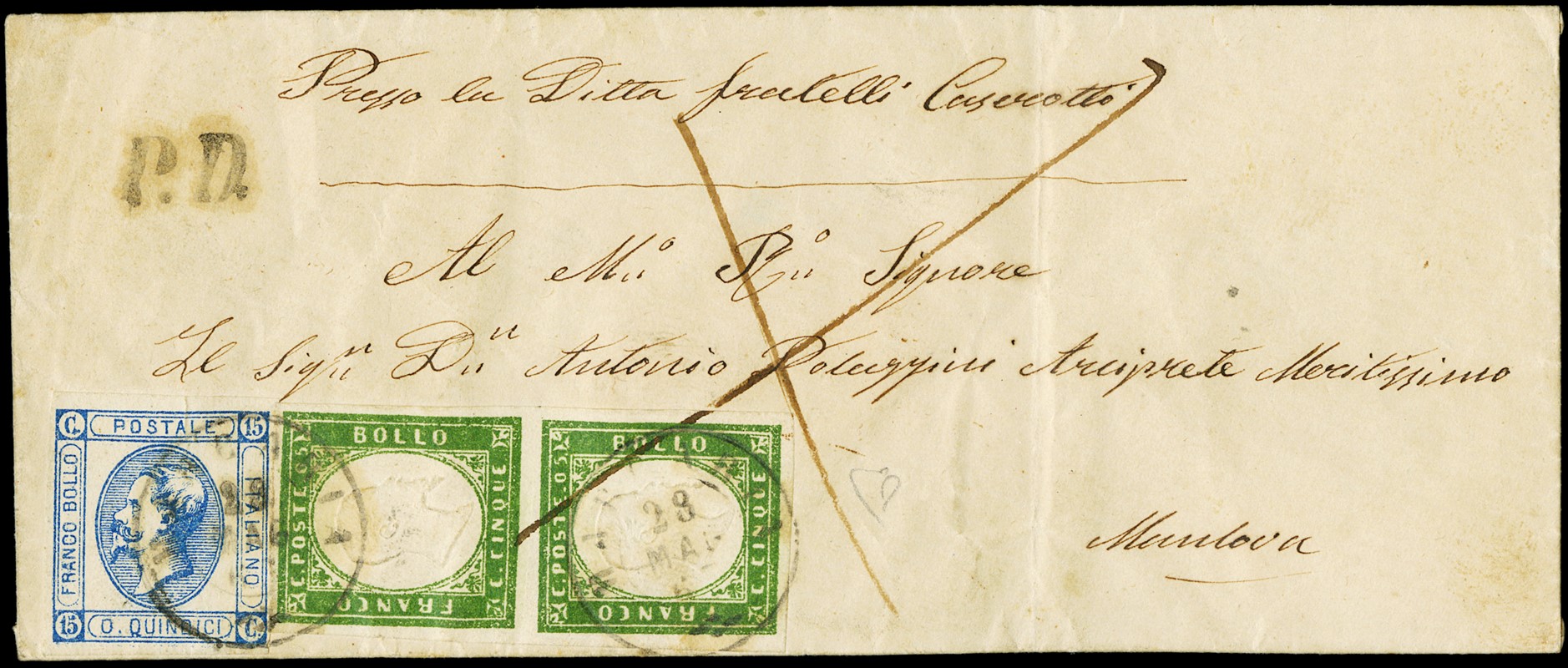 1863 - 15c blue, lithographic 1st type with comple  (1863)  - Auction 12th Philatelic  [..]