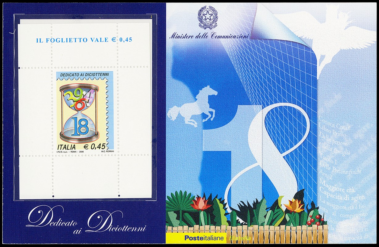 2006 - Diciottenni: blue miniature sheet, includin  (2006)  - Auction 12th Philatelic  [..]