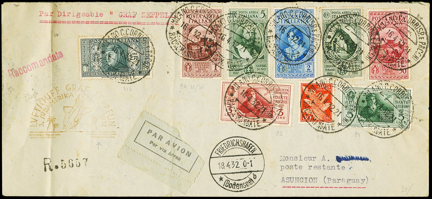 1932 - Zeppelin flight cover (Sudamerika Fahart) t  (1932)  - Auction 12th Philatelic  [..]