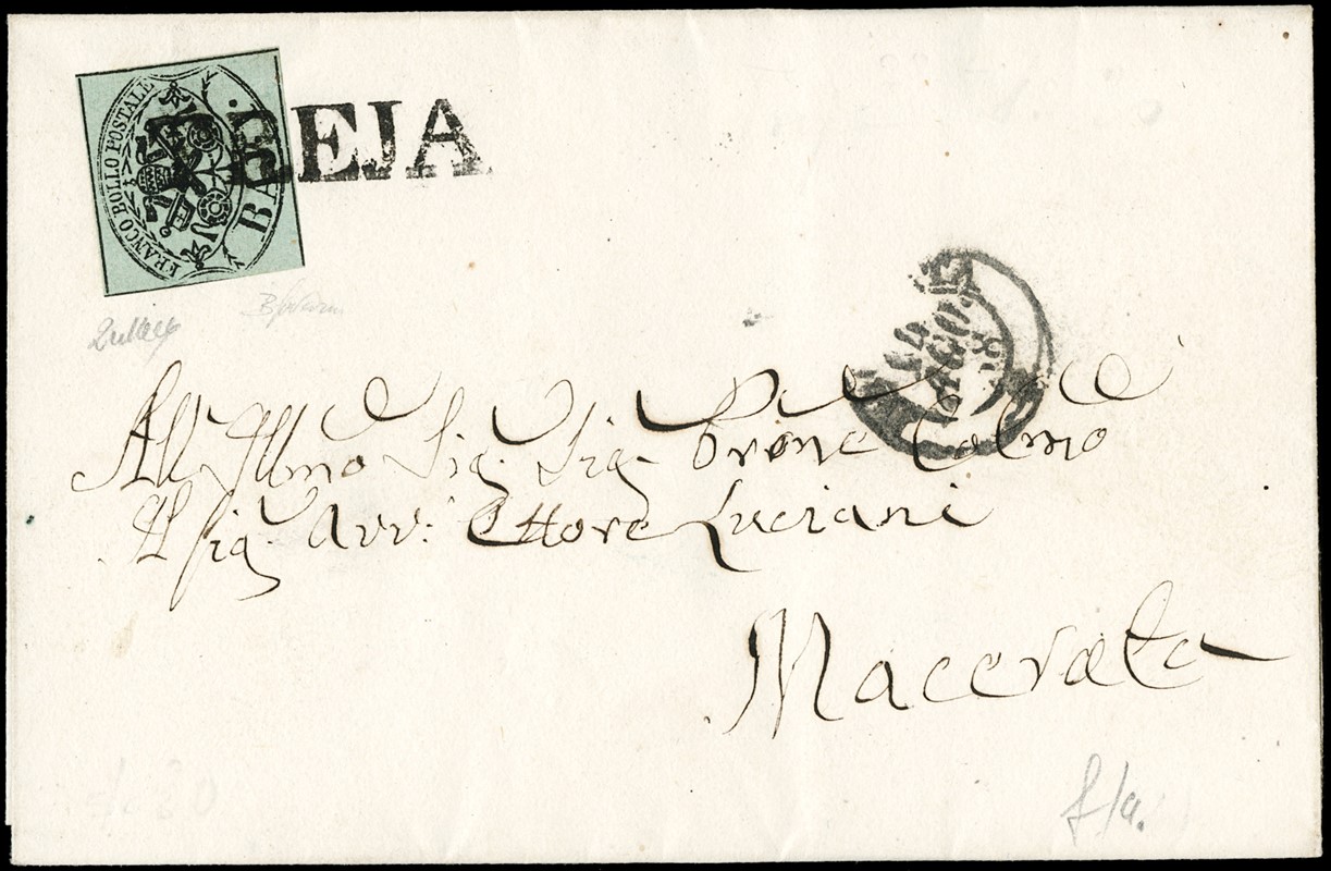 1852 - 1baj greyish green from &quot;TREJA&quot; (SD) to Mac  (1852)  -  [..]